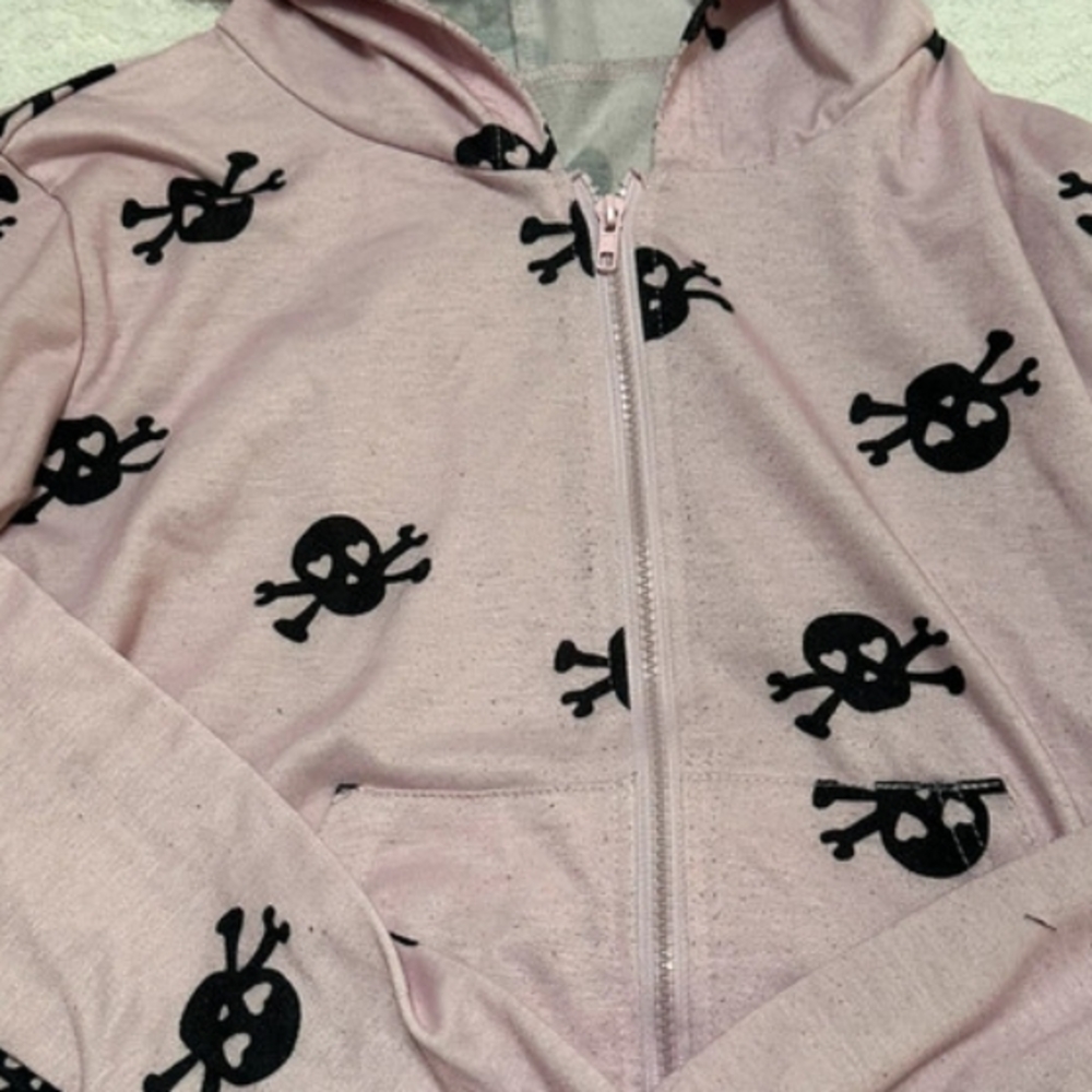 Hunza G Pink Skull Print Sweatshirt